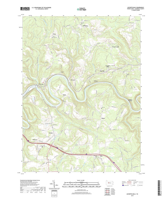 Lecontes Mills Pennsylvania US Topo Map Image