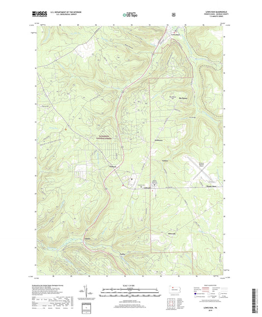 Lewis Run Pennsylvania US Topo Map Image