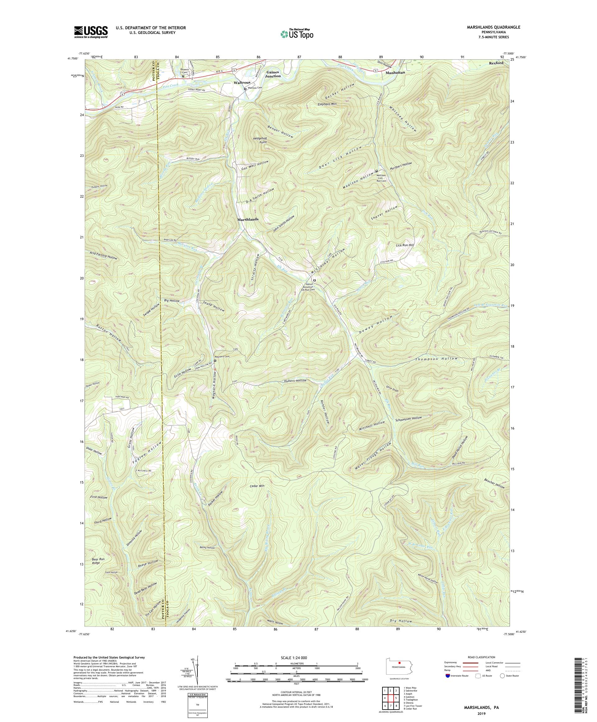 Marshlands Pennsylvania US Topo Map – MyTopo Map Store