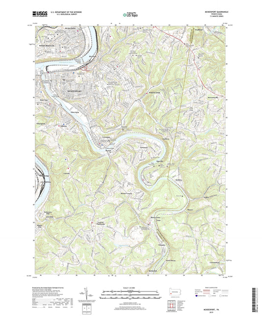 McKeesport Pennsylvania US Topo Map Image