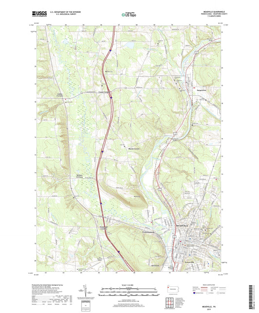 Meadville Pennsylvania US Topo Map Image
