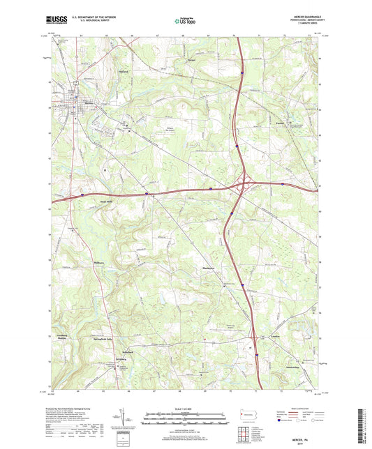 Mercer Pennsylvania US Topo Map Image