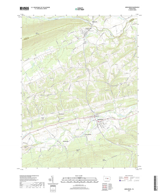 Middleburg Pennsylvania US Topo Map Image