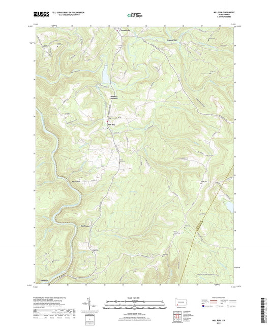 Mill Run Pennsylvania US Topo Map Image