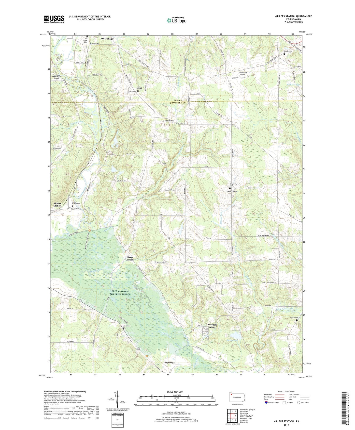 Millers Station Pennsylvania US Topo Map Image