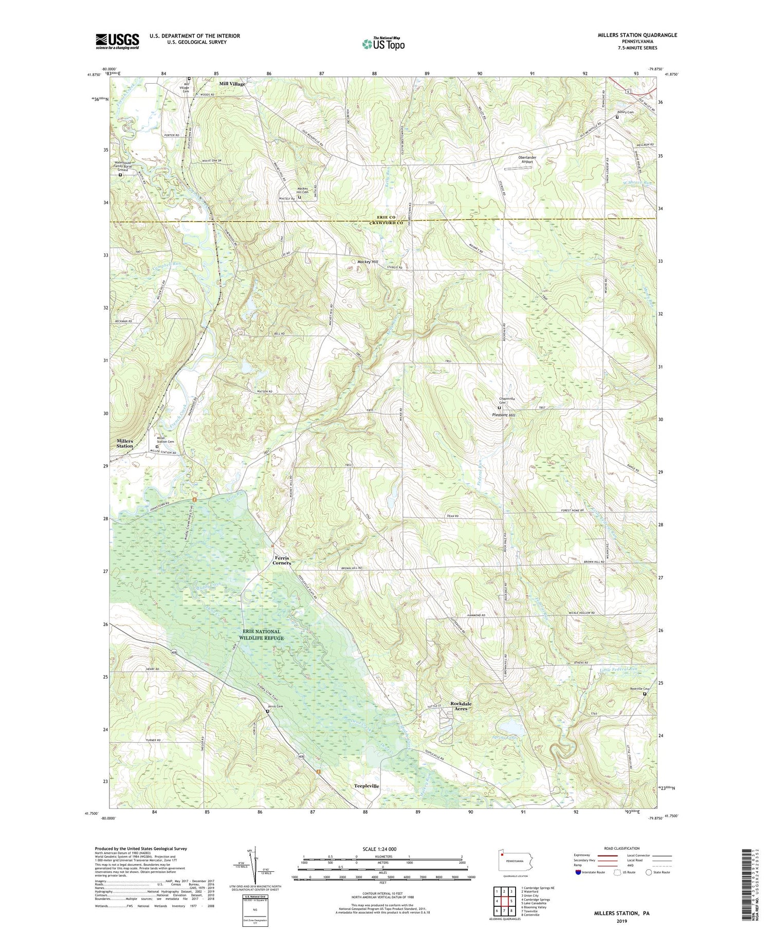 Millers Station Pennsylvania US Topo Map Image