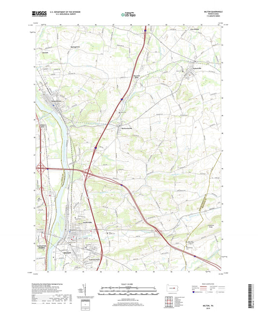 Milton Pennsylvania US Topo Map Image