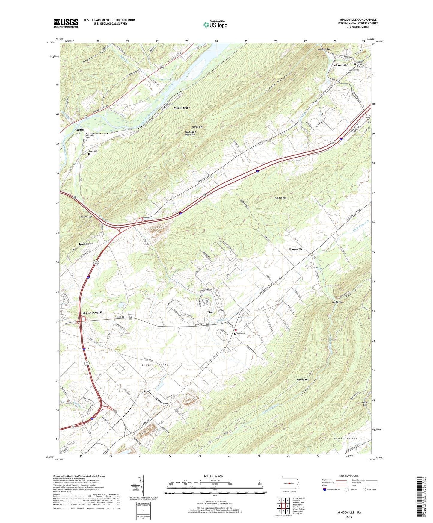 Mingoville Pennsylvania US Topo Map Image
