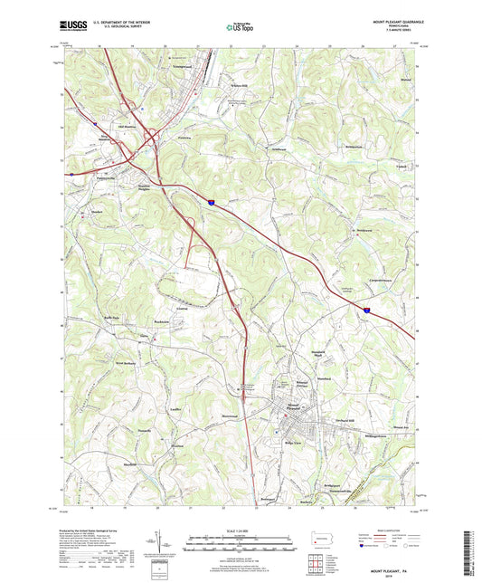 Mount Pleasant Pennsylvania US Topo Map Image