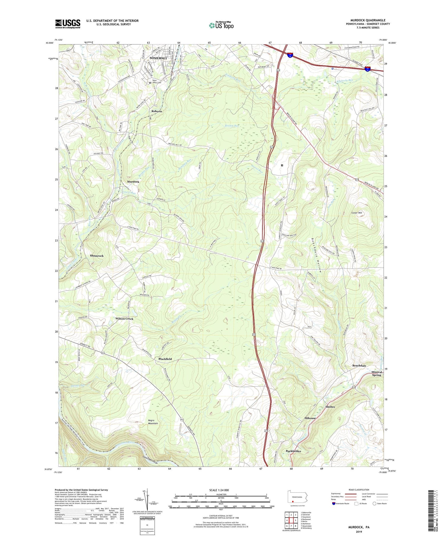 Murdock Pennsylvania US Topo Map Image