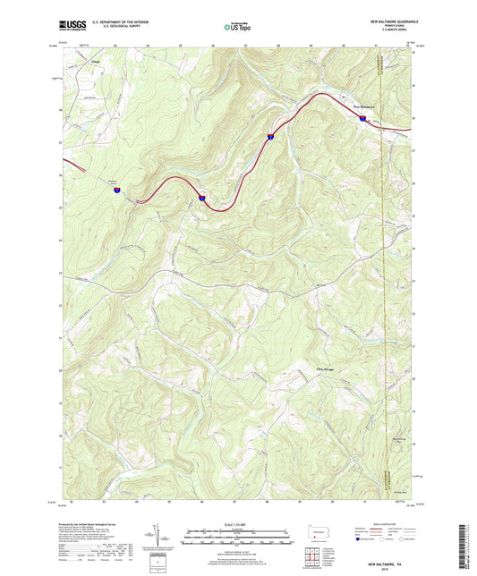 New Baltimore Pennsylvania US Topo Map Image