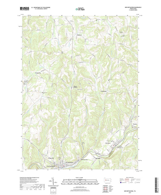 New Bethlehem Pennsylvania US Topo Map Image