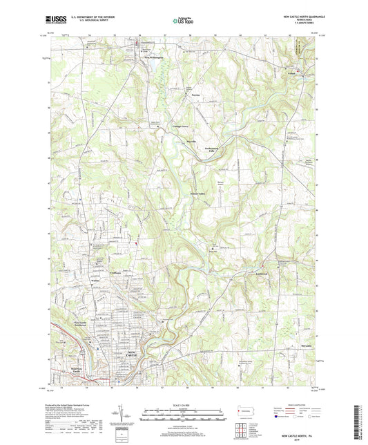 New Castle North Pennsylvania US Topo Map Image