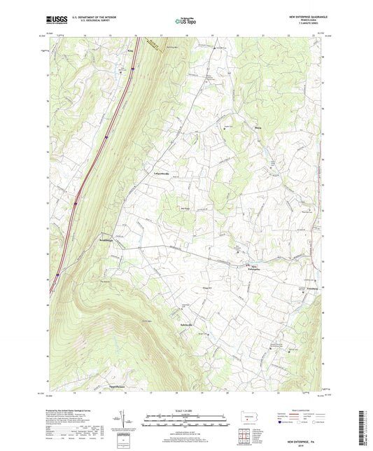 New Enterprise Pennsylvania US Topo Map Image