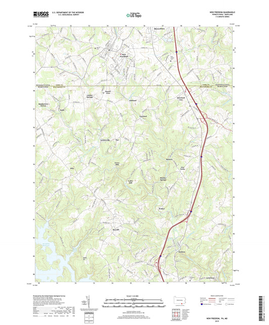New Freedom Pennsylvania US Topo Map Image