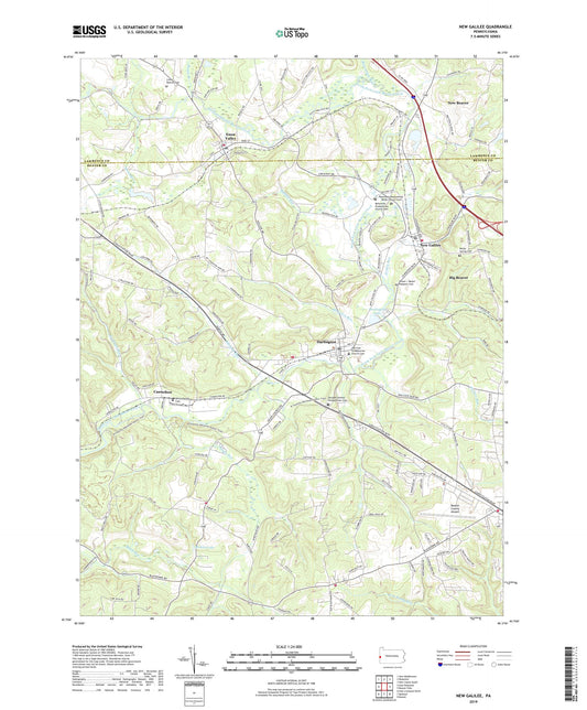 New Galilee Pennsylvania US Topo Map Image