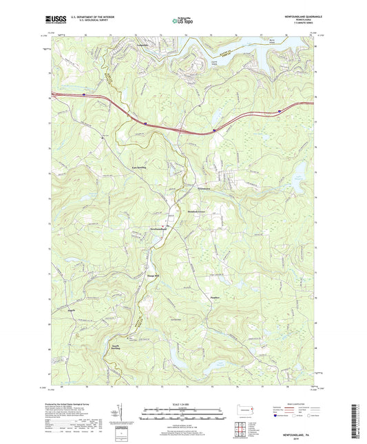 Newfoundland Pennsylvania US Topo Map Image
