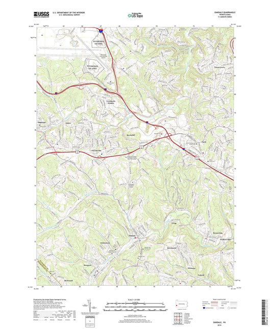 Oakdale Pennsylvania US Topo Map Image