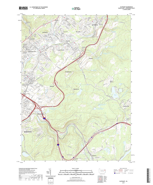 Olyphant Pennsylvania US Topo Map Image