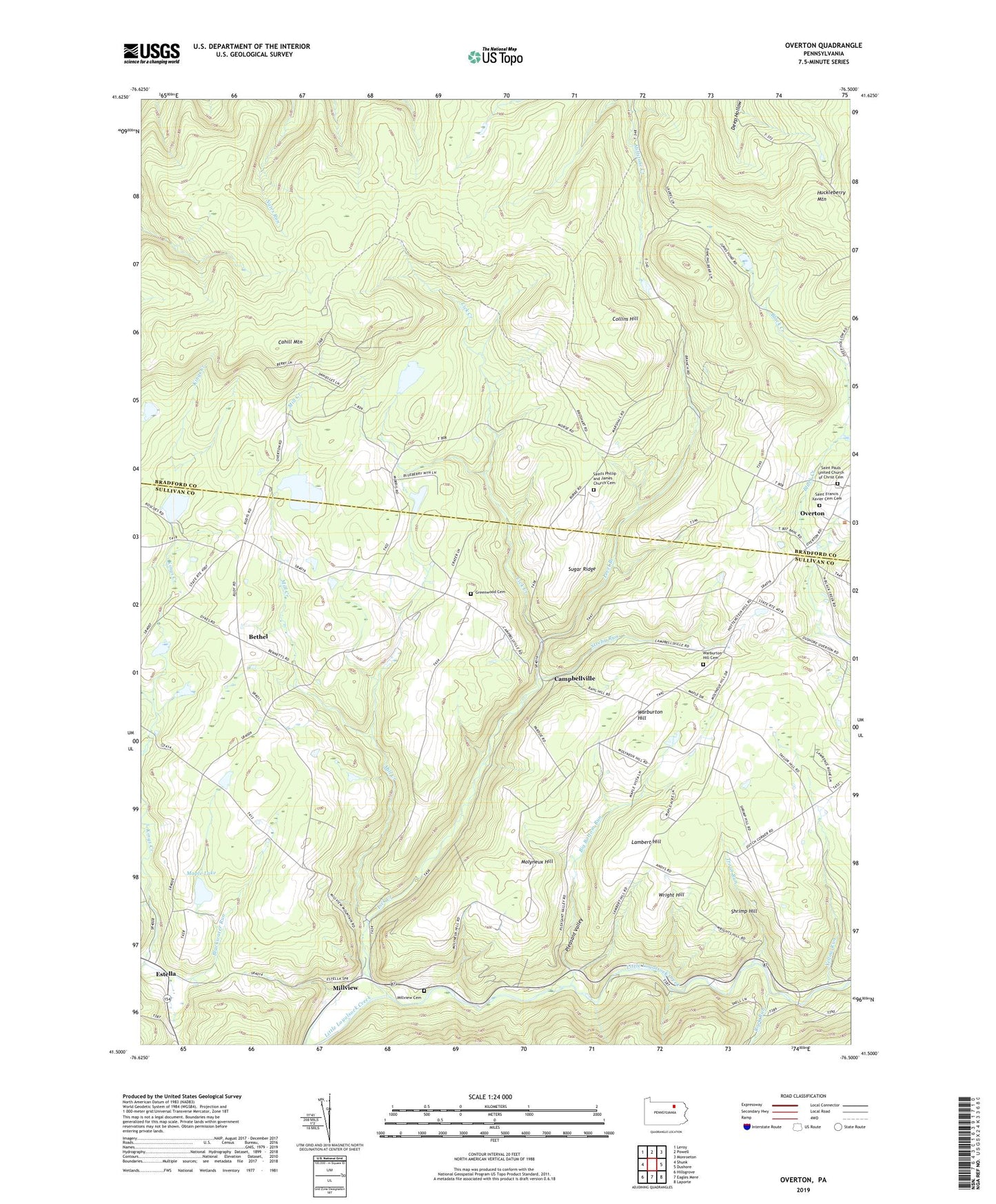 Overton Pennsylvania US Topo Map Image