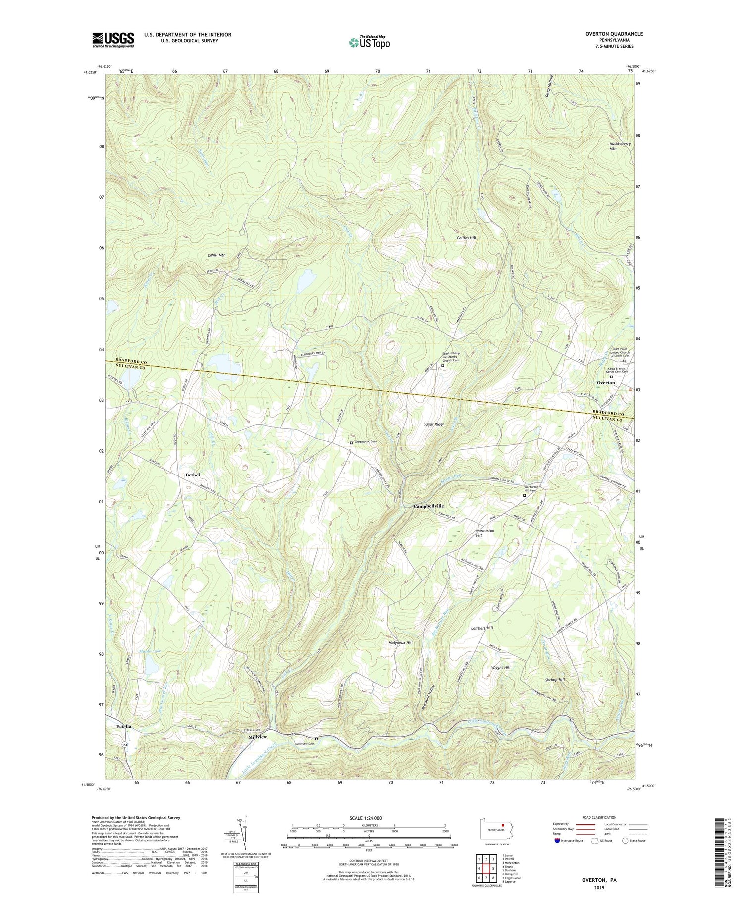 Overton Pennsylvania US Topo Map Image