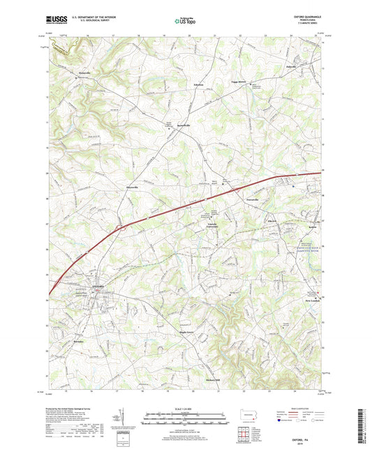Oxford Pennsylvania US Topo Map Image