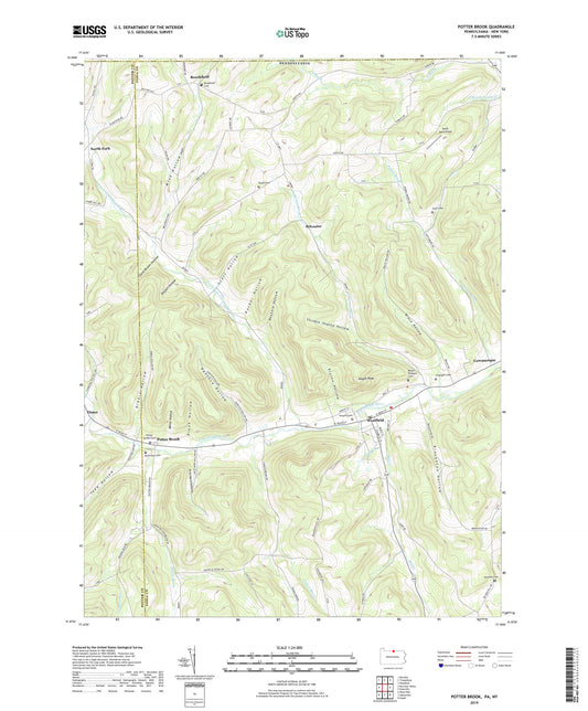Potter Brook Pennsylvania US Topo Map Image
