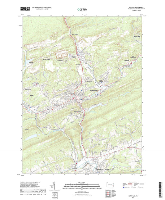 Pottsville Pennsylvania US Topo Map Image
