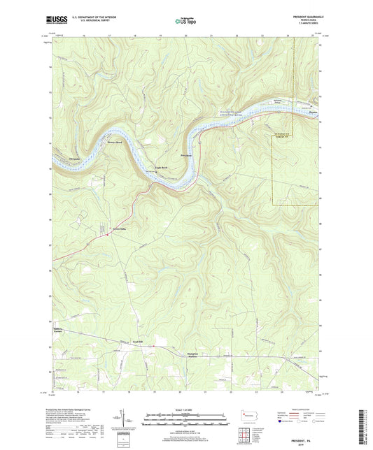 President Pennsylvania US Topo Map Image