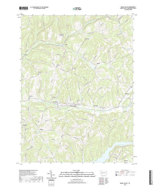 Rural Valley Pennsylvania US Topo Map Image