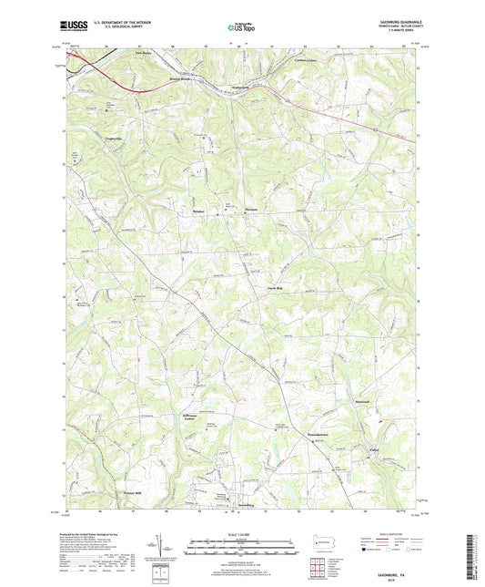 Saxonburg Pennsylvania US Topo Map Image