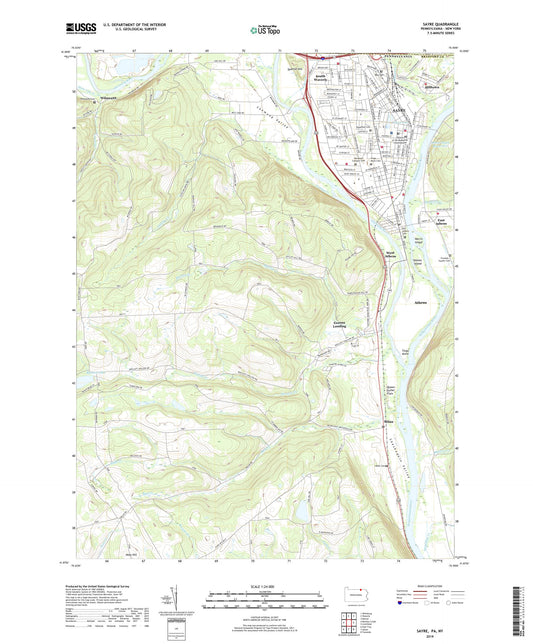 Sayre Pennsylvania US Topo Map Image