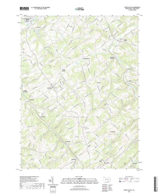 Seven Valleys Pennsylvania US Topo Map Image