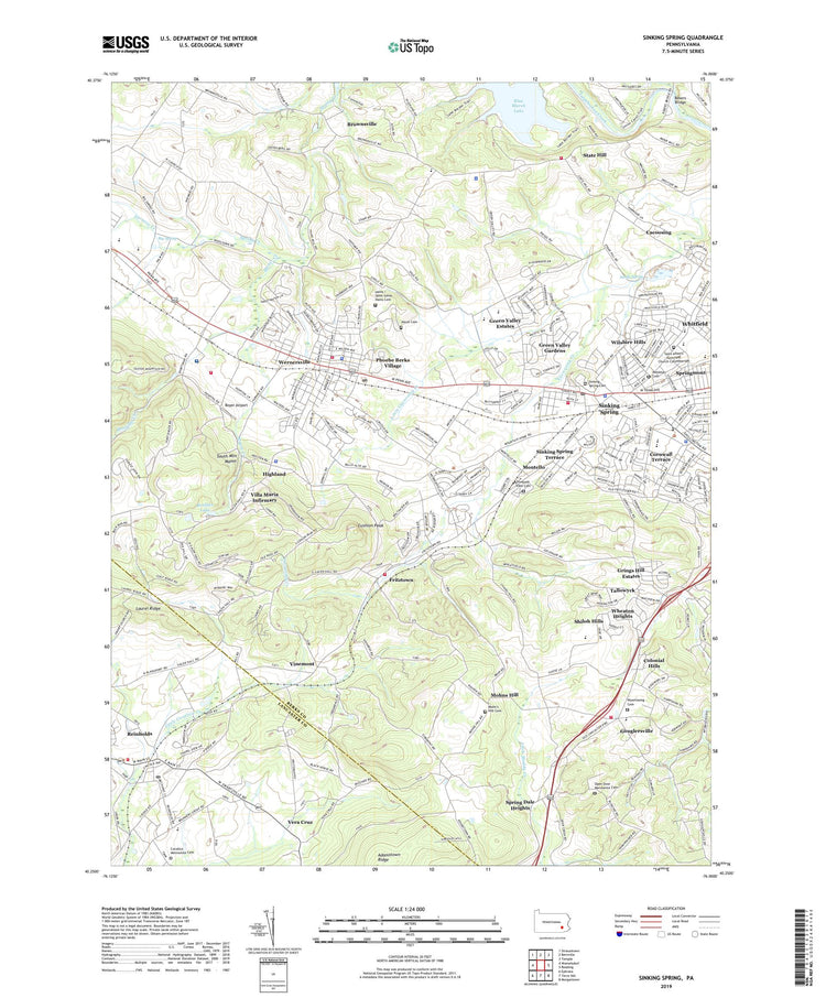 Sinking Spring Pennsylvania US Topo Map – MyTopo Map Store