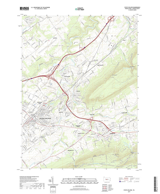 State College Pennsylvania US Topo Map Image
