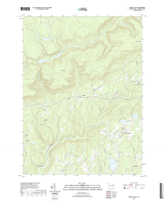 Sweet Valley Pennsylvania US Topo Map Image