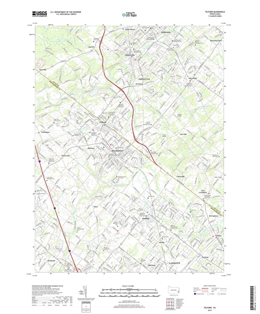 Telford Pennsylvania US Topo Map Image