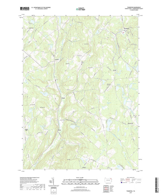 Thompson Pennsylvania US Topo Map Image