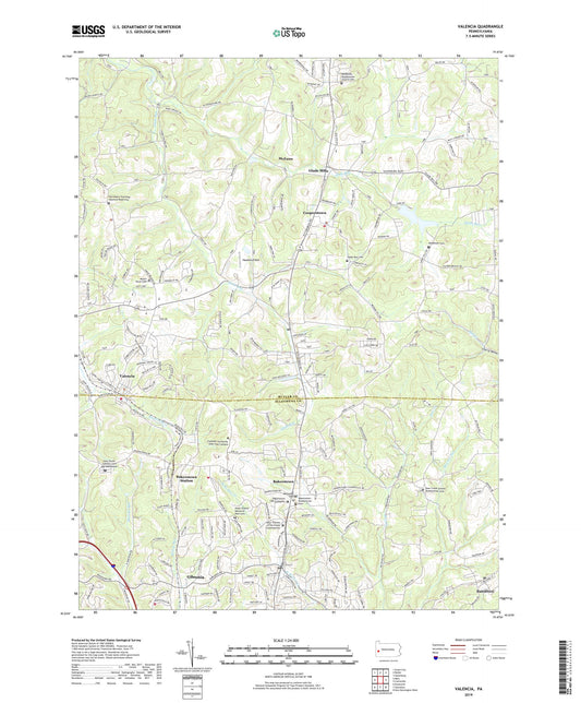 Valencia Pennsylvania US Topo Map Image