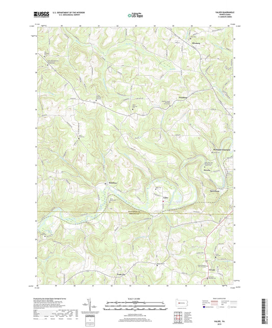 Valier Pennsylvania US Topo Map Image