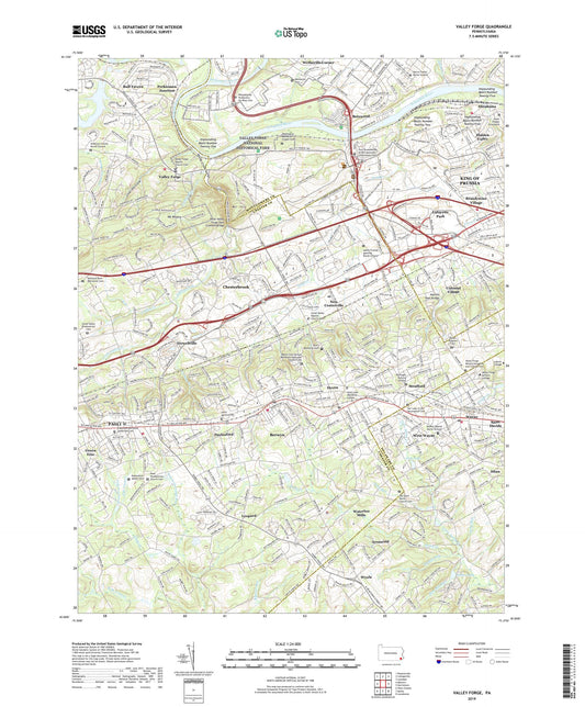 Valley Forge Pennsylvania US Topo Map Image