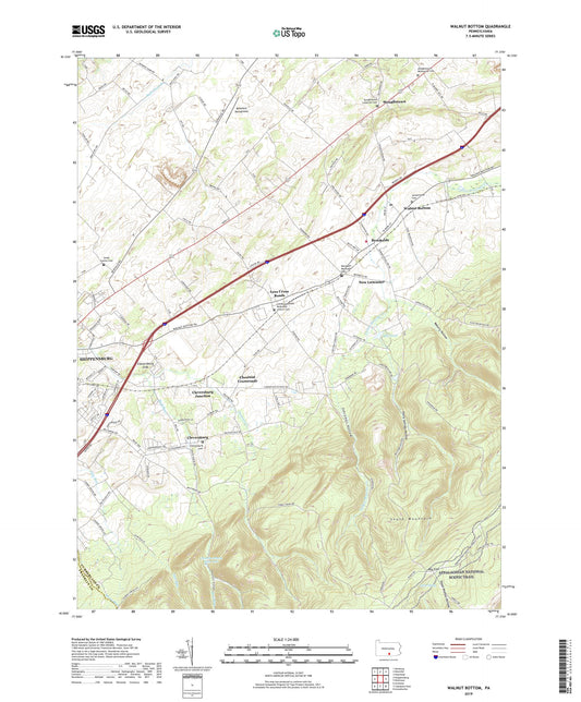 Walnut Bottom Pennsylvania US Topo Map Image
