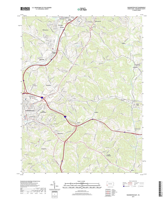 Washington East Pennsylvania US Topo Map Image