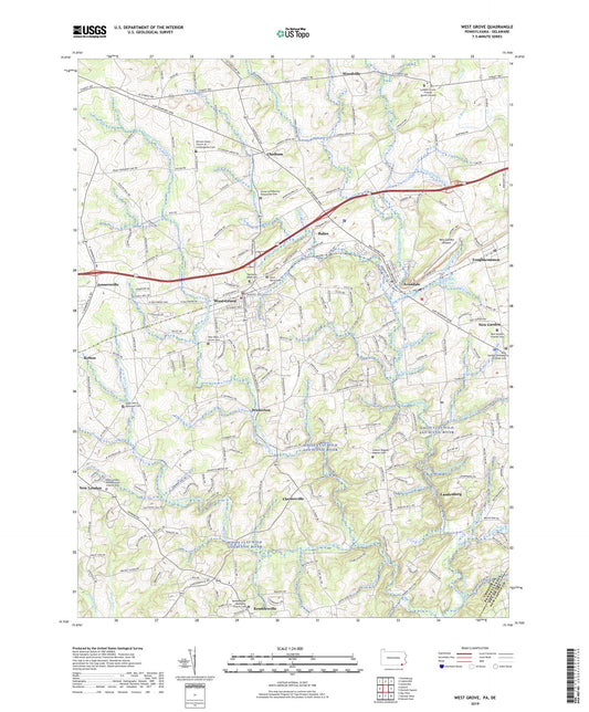 West Grove Pennsylvania US Topo Map Image