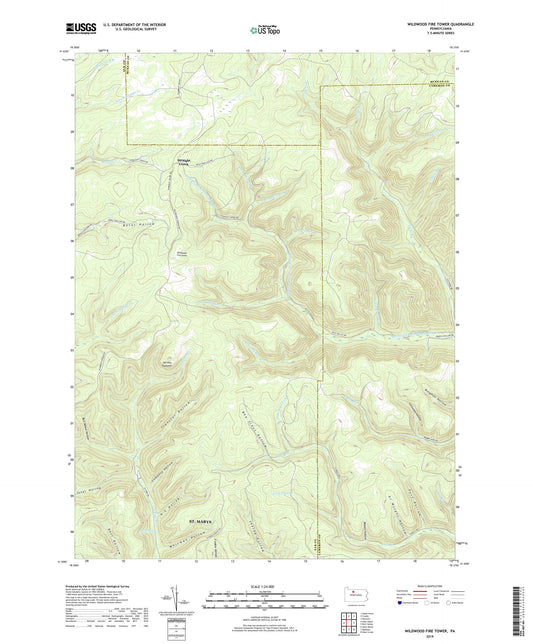 Wildwood Fire Tower Pennsylvania US Topo Map Image