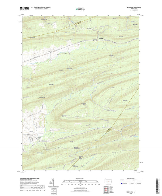 Woodward Pennsylvania US Topo Map Image