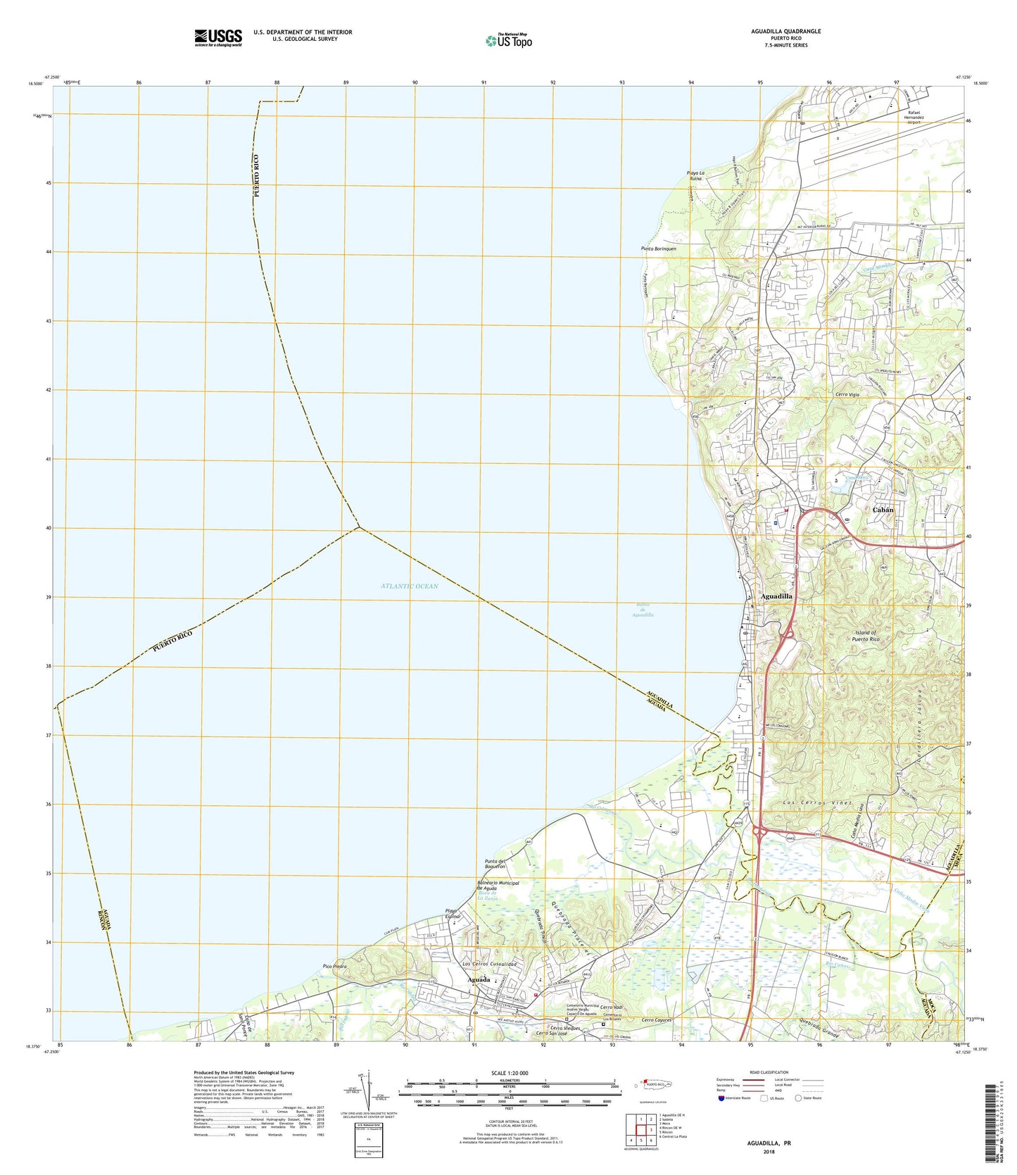 Aguadilla Puerto Rico US Topo Map Image