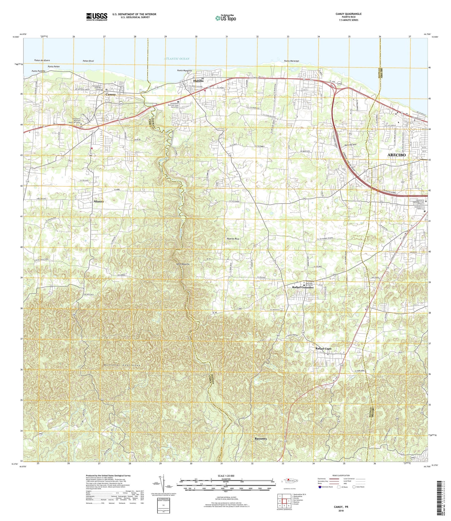 Camuy Puerto Rico US Topo Map Image