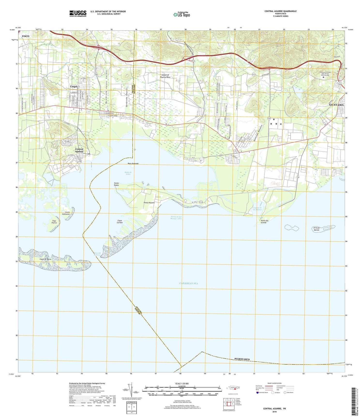 Central Aguirre Puerto Rico US Topo Map Image