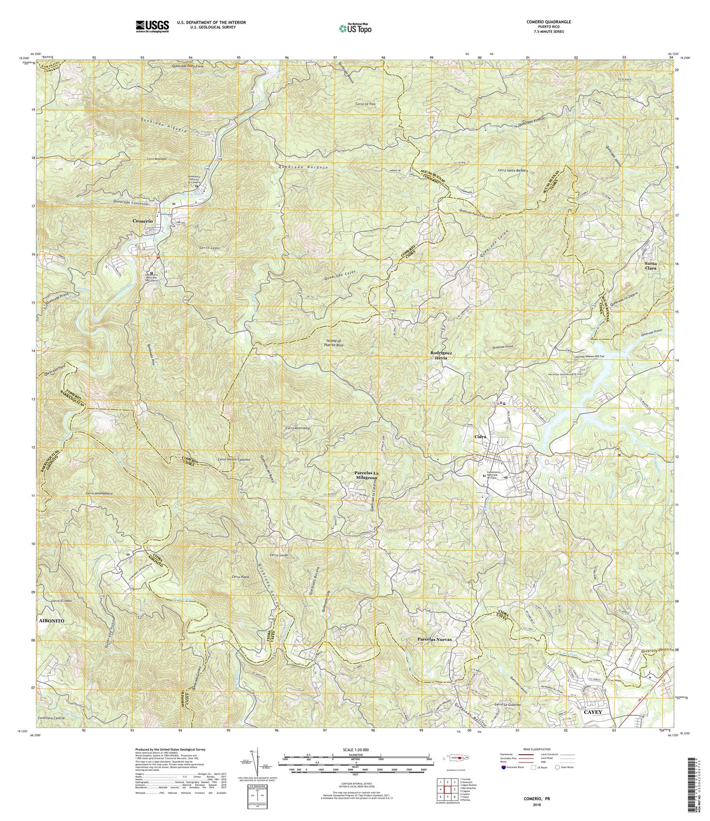 Comerio Puerto Rico US Topo Map Image